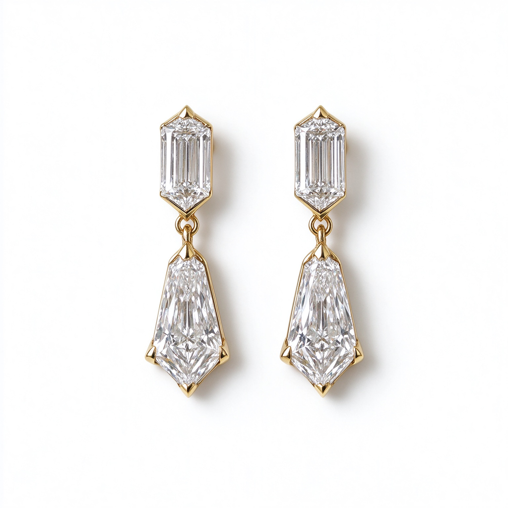 LUCERARO Earrings | Geometric Step-Cut Lab-Grown Diamond Drop Earrings 1 7/8 ct. tw. (pair)