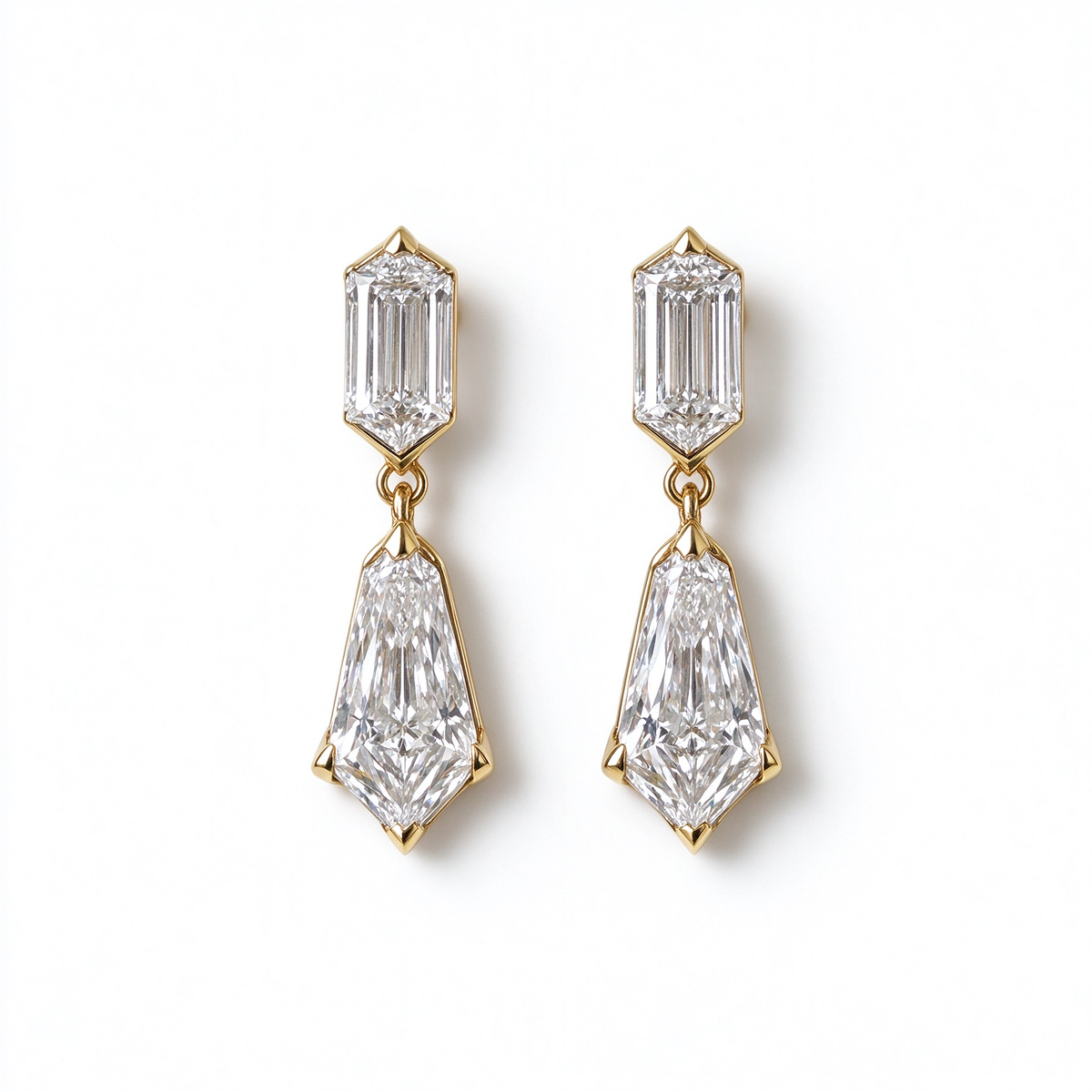 LUCERARO Earrings | Geometric Step-Cut Lab-Grown Diamond Drop Earrings 1 7/8 ct. tw. (pair)