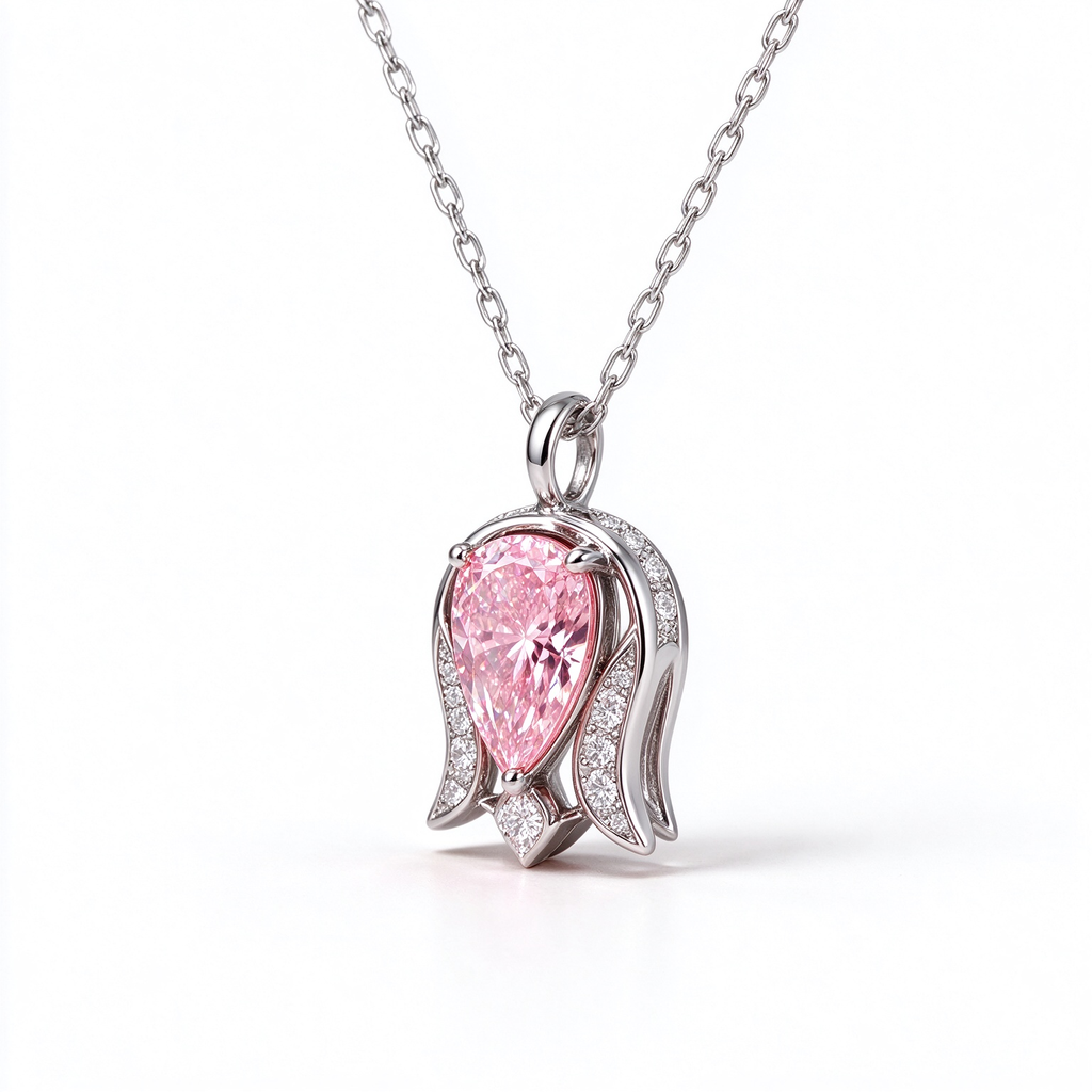LUCERARO Necklace | Fancy Pink Pear Lab-Grown Diamond Necklace  1 1/4 ct. tw.