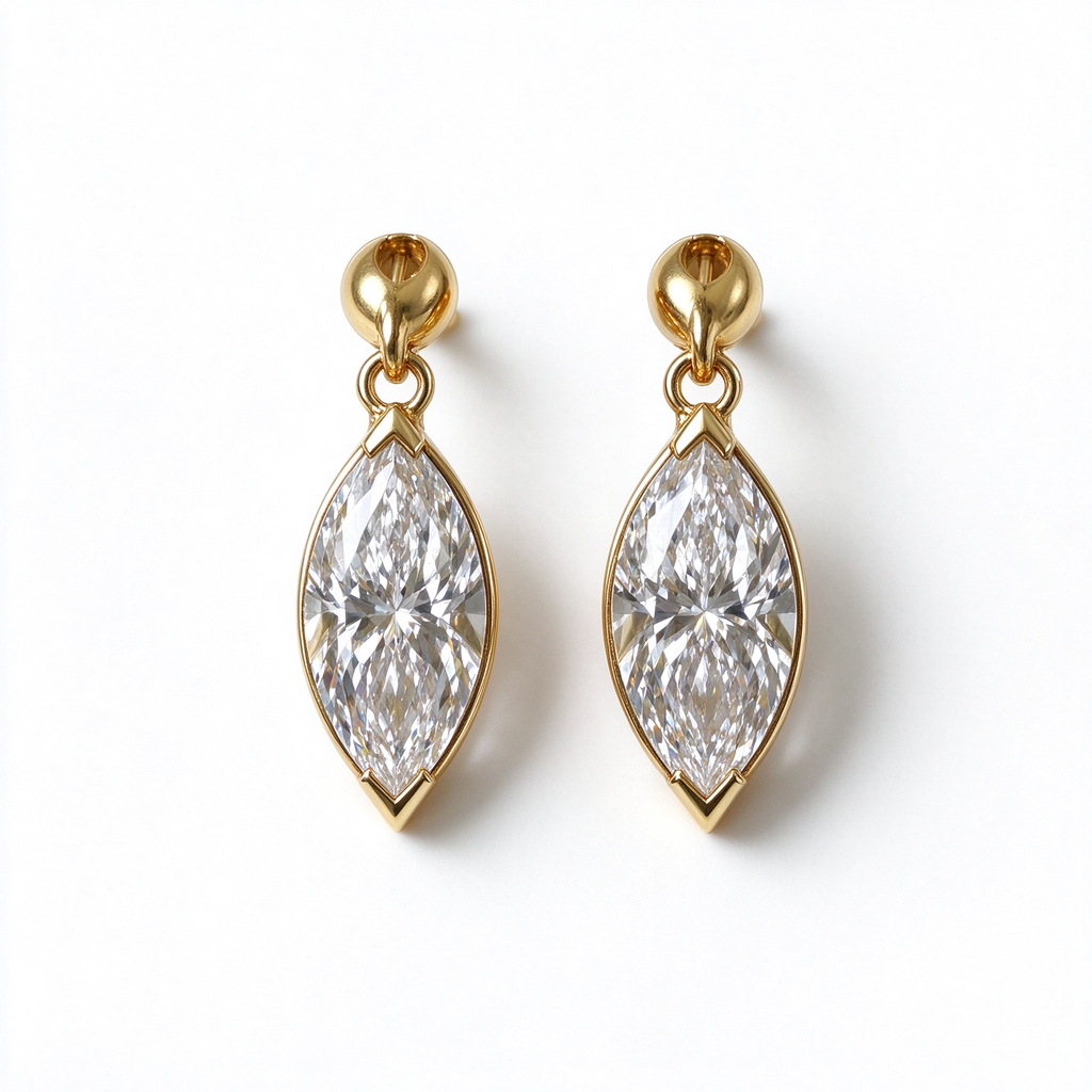 LUCERARO Earrings | Marquise Lab-Grown Diamond Drop Earrings 1.00 ct. tw. (pair)