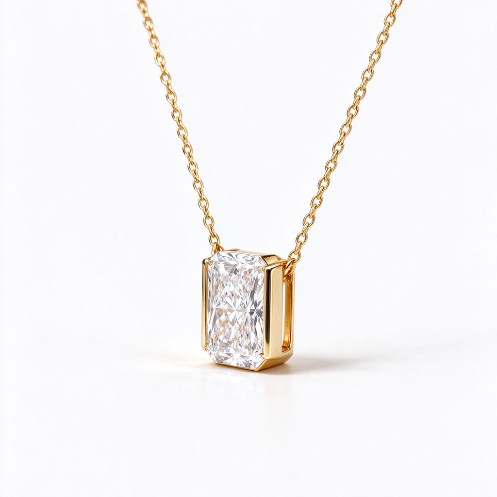 LUCERARO Necklace | Radiant Lab-Grown Diamond Solitaire Necklace 2 ct. tw.