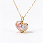 LUCERARO Necklace | Fancy Pink & White Pear Lab-Grown Diamond Heart Necklace 1 1/2 ct. tw.