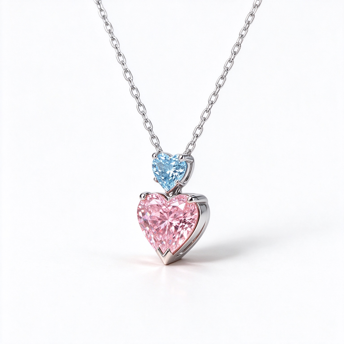 LUCERARO Necklace | Two-Stone Heart Lab-Grown Diamond Necklace 1 1/3 ct. tw.