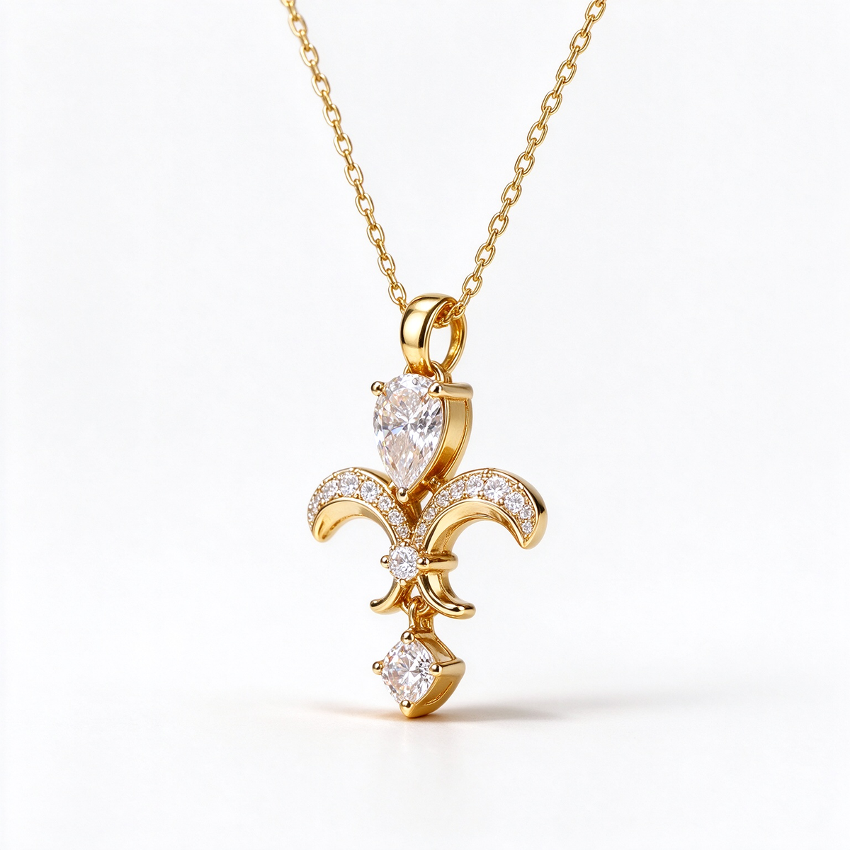 LUCERARO Necklace | Fleur-de-Lis Pear Lab-Grown Diamond Necklace 1/2 ct. tw.