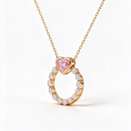 LUCERARO Necklace | Fancy Pink Heart & Round Lab-Grown Diamond Necklace 1 ct. tw.