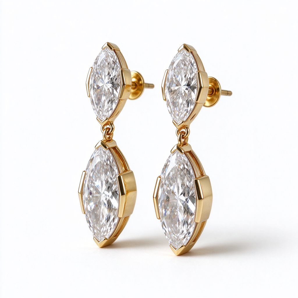 LUCERARO Earrings | Double Marquise Lab-Grown Diamond Drop Earrings 1 7/8 ct. tw. (pair)