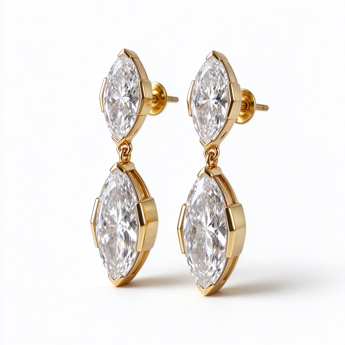 LUCERARO Earrings | Double Marquise Lab-Grown Diamond Drop Earrings 1 7/8 ct. tw. (pair)
