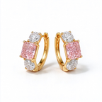LUCERARO Earrings | Fancy Pink Cushion & Round Lab-Grown Diamond Huggie Earrings 1 7/8 ct. tw. (pair)