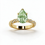 LUCERARO Engagement | Fancy Intense Green Pear Lab-Grown Diamond Ring 3 ct. tw.
