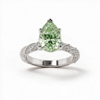 LUCERARO Engagement | Fancy Intense Green Pear Lab-Grown Diamond Ring 3 ct. tw.