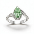 LUCERARO Engagement | Fancy Intense Green Pear Lab-Grown Diamond Ring 3 ct. tw.