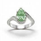 LUCERARO Engagement | Fancy Intense Green Pear Lab-Grown Diamond Ring 3 ct. tw.