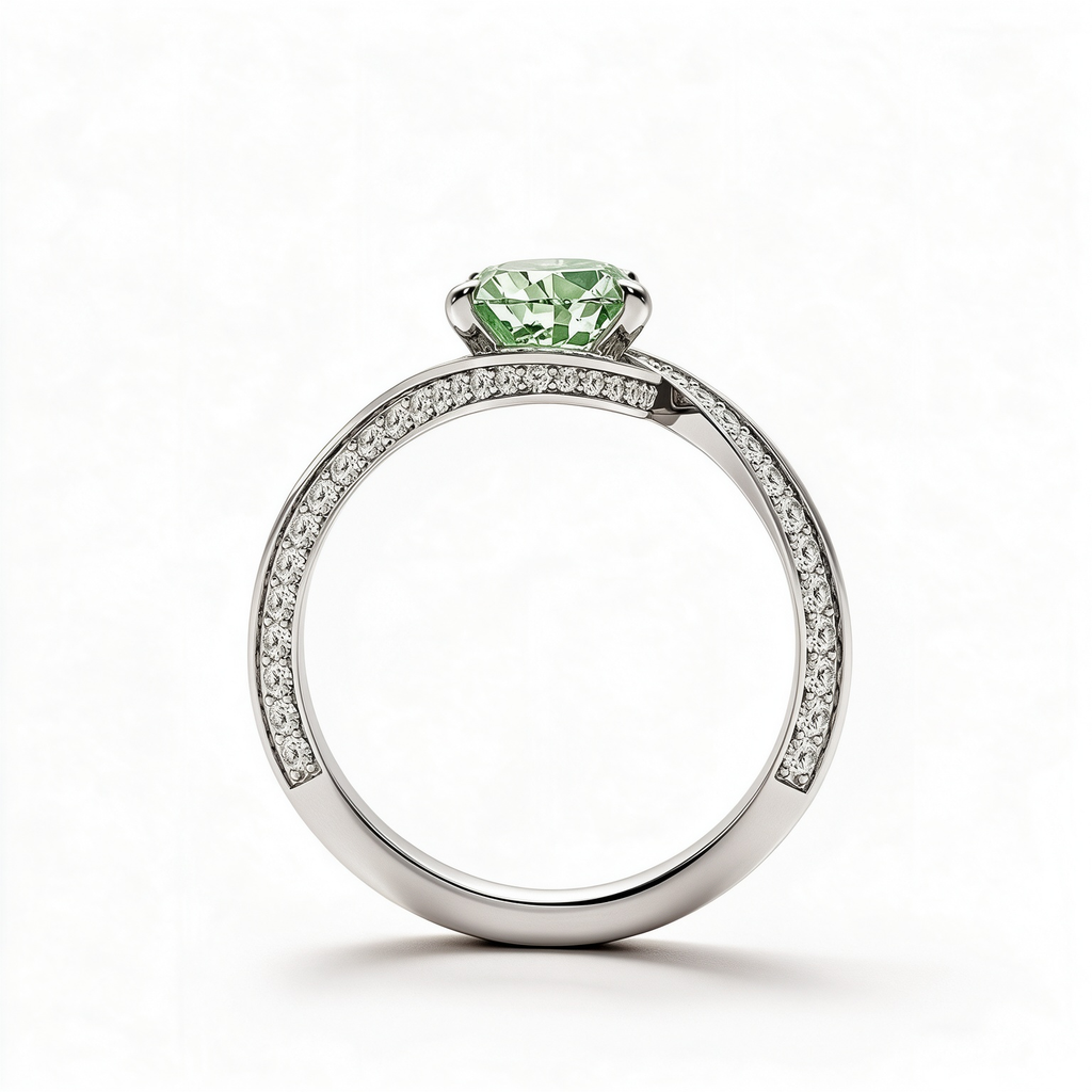 LUCERARO Engagement | Fancy Intense Green Pear Lab-Grown Diamond Ring 3 ct. tw.