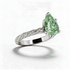LUCERARO Engagement | Fancy Intense Green Pear Lab-Grown Diamond Ring 3 ct. tw.