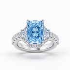 LUCERARO Engagement | Fancy Intense Blue Radiant Lab-Grown Diamond Ring 5 ct. tw.