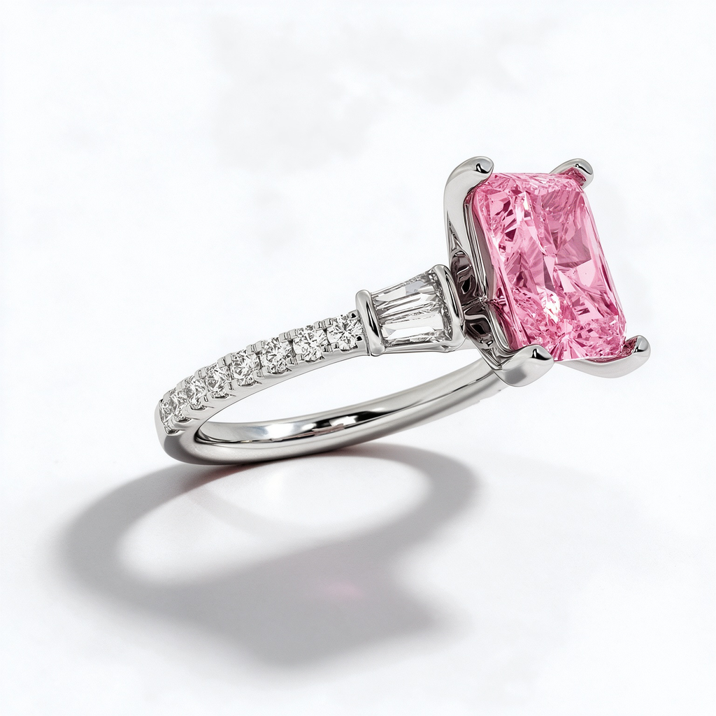 LUCERARO Engagement | Fancy Intense Pink Radiant Lab-Grown Diamond Ring 2 ct. tw.