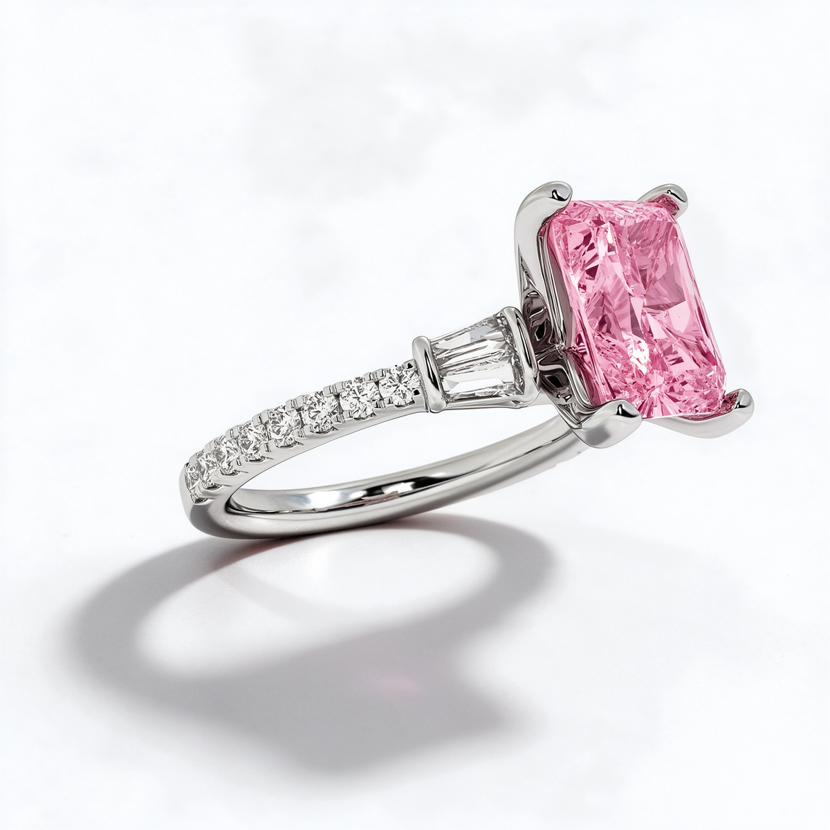 LUCERARO Engagement | Fancy Intense Pink Radiant Lab-Grown Diamond Ring 2 ct. tw.
