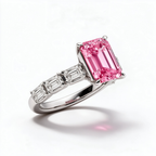 LUCERARO Engagement | Fancy Intense Pink Emerald-Cut Lab-Grown Diamond Ring 4 ct. tw.
