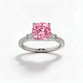 LUCERARO Engagement | Fancy Intense Pink Cushion Lab-Grown Diamond Ring 2 ct. tw.