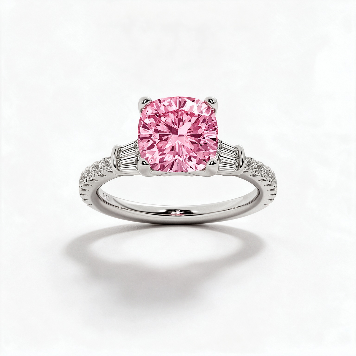 LUCERARO Engagement | Fancy Intense Pink Cushion Lab-Grown Diamond Ring 2 ct. tw.