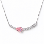 LUCERARO Necklace | Fancy Pink Pear Lab-Grown Diamond Curved Bar Necklace 1 2/5 ct. tw.