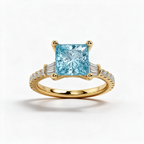 LUCERARO Engagement | Fancy Intense Blue Princess Lab-Grown Diamond Ring 2 ct. tw.
