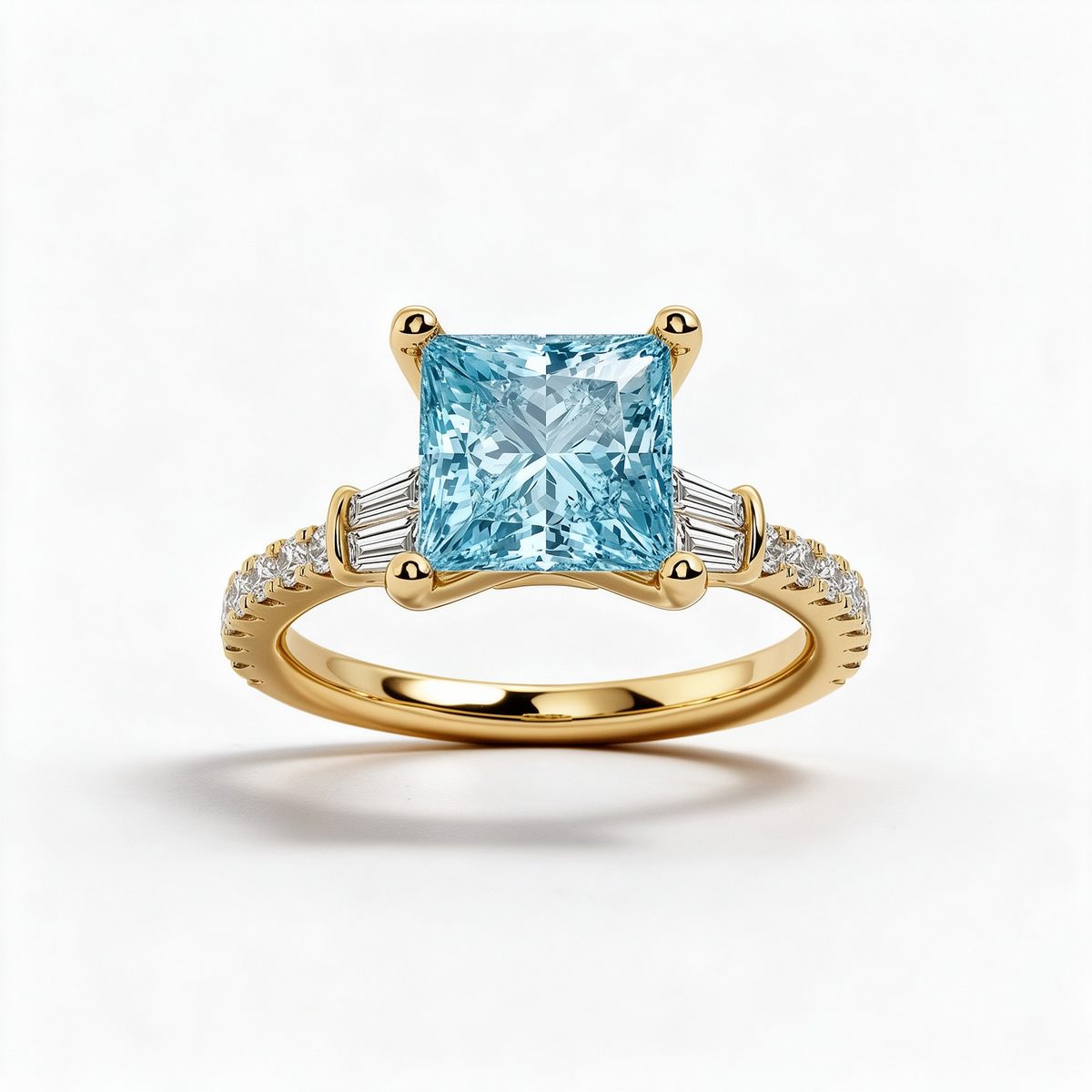 LUCERARO Engagement | Fancy Intense Blue Princess Lab-Grown Diamond Ring 2 ct. tw.