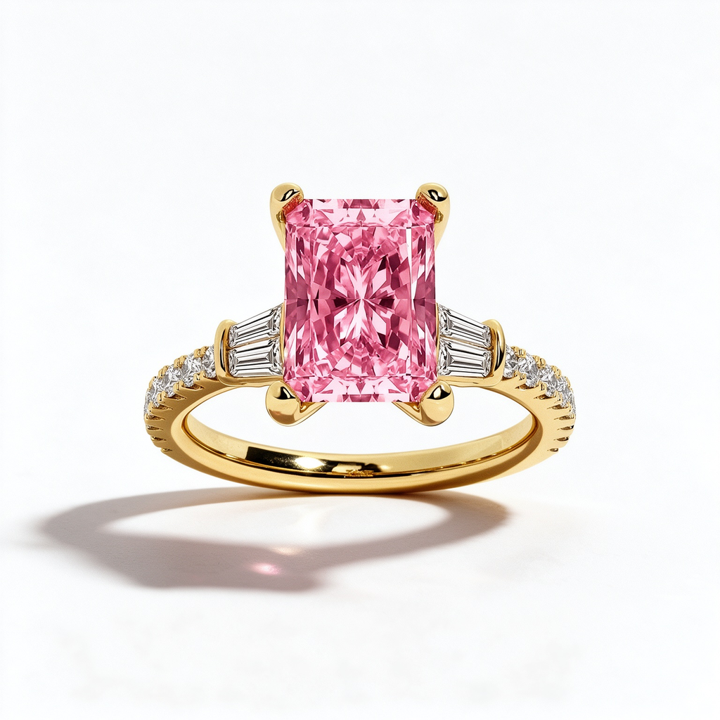 LUCERARO Engagement | Fancy Intense Pink Radiant Lab-Grown Diamond Ring 2 ct. tw.