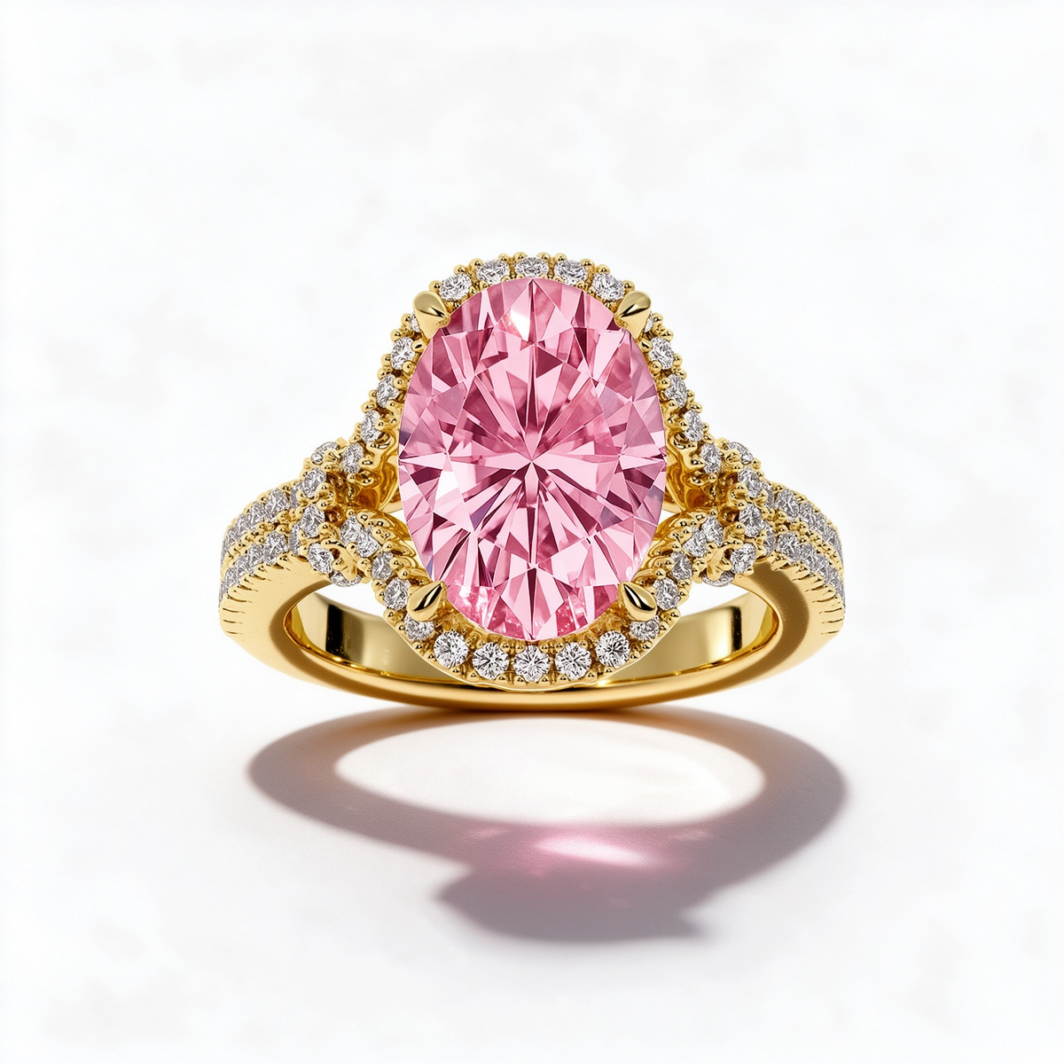 LUCERARO Engagement | Fancy Intense Pink Oval Lab-Grown Diamond Ring 3 ct. tw.