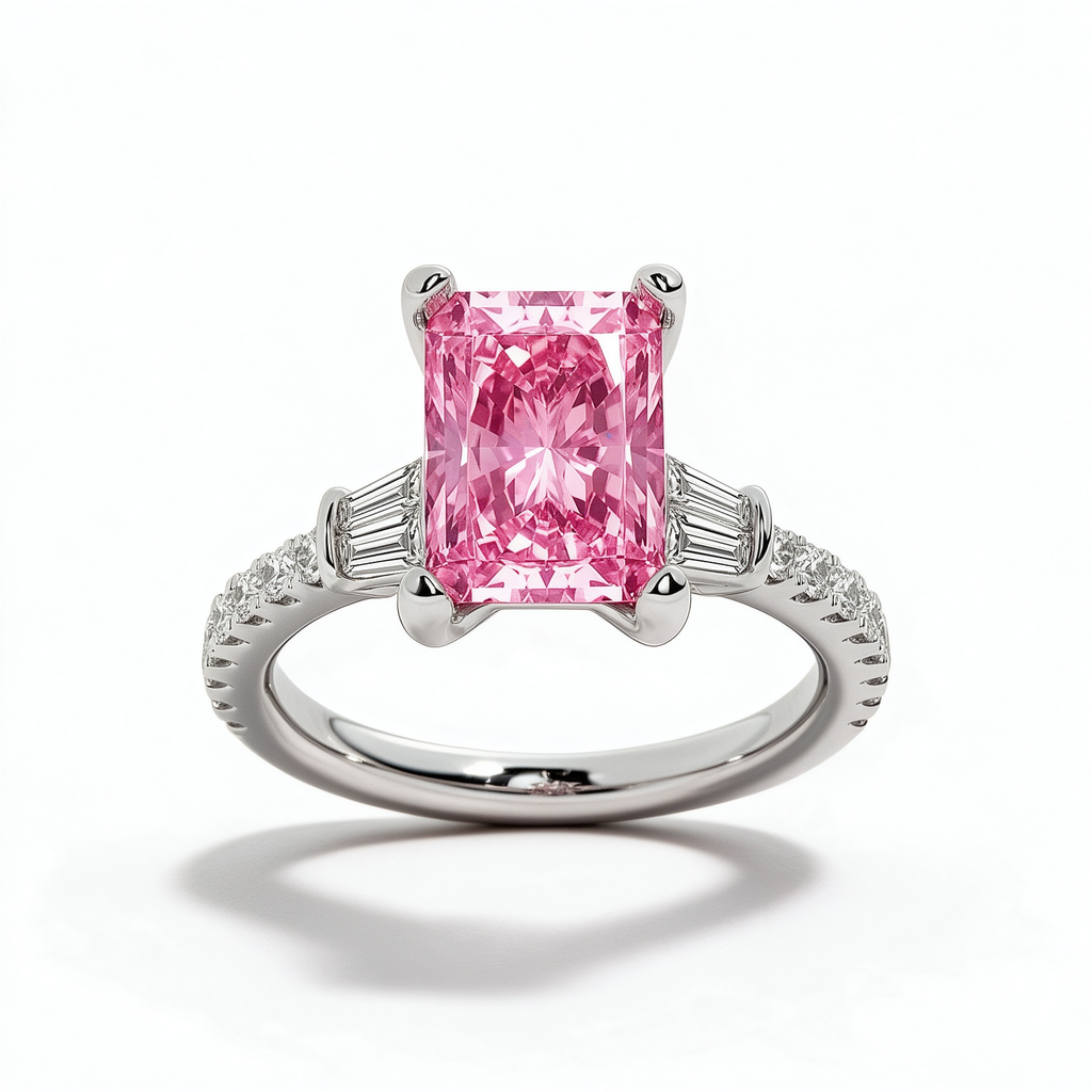 LUCERARO Engagement | Fancy Intense Pink Radiant Lab-Grown Diamond Ring 2 ct. tw.