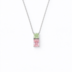 LUCERARO Necklace | Green & Pink Radiant Lab-Grown Diamond Necklace 1 1/4ct. tw.