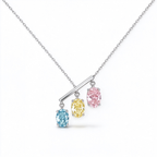 LUCERARO Necklace | Tri-Color Oval Lab-Grown Diamond Necklace 1 1/2 ct. tw.