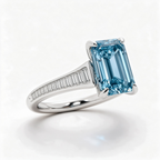 LUCERARO Engagement | Fancy Intense Blue Emerald-Cut Lab-Grown Diamond Ring 2 ct. tw.