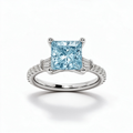 LUCERARO Engagement | Fancy Intense Blue Princess Lab-Grown Diamond Ring 2 ct. tw.