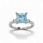 LUCERARO Engagement | Fancy Intense Blue Princess Lab-Grown Diamond Ring 2 ct. tw.