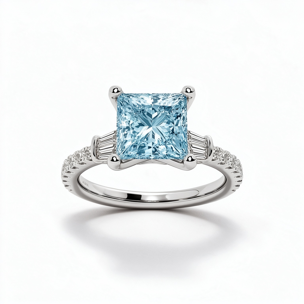 LUCERARO Engagement | Fancy Intense Blue Princess Lab-Grown Diamond Ring 2 ct. tw.