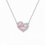 LUCERARO Necklace | Fancy Pink & White Pear Lab-Grown Diamond Heart Necklace 1 1/2 ct. tw.