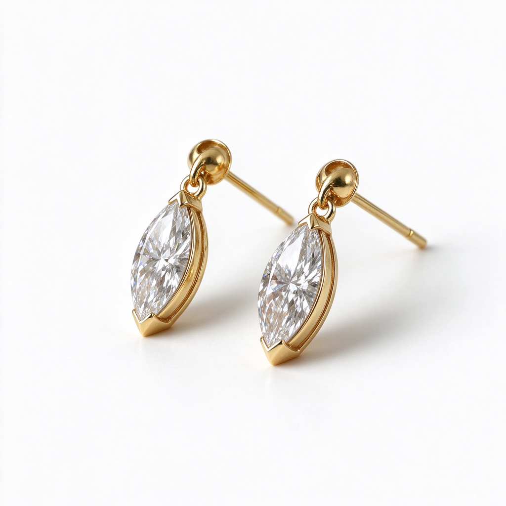 LUCERARO Earrings | Marquise Lab-Grown Diamond Drop Earrings 1.00 ct. tw. (pair)