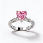 LUCERARO Engagement | Fancy Vivid Pink Heart Lab-Grown Diamond Ring 3 ct. tw.