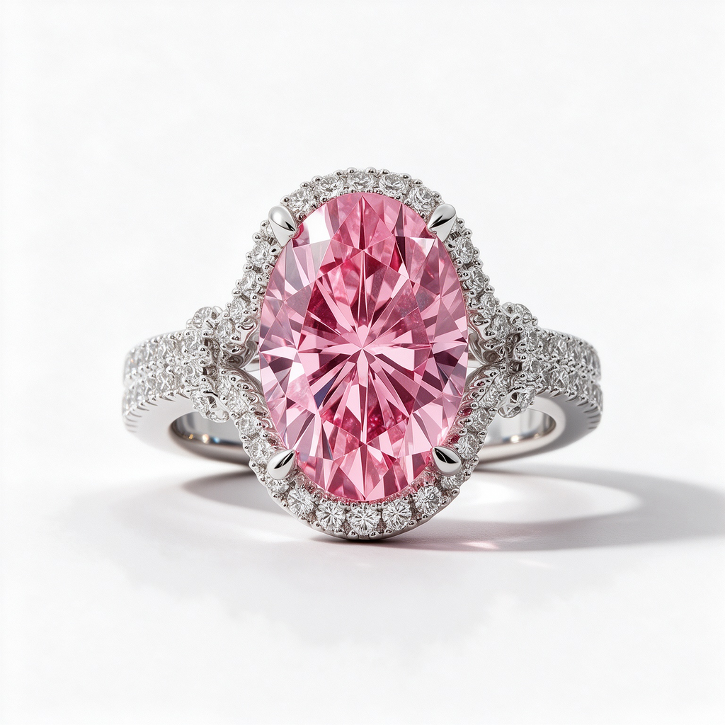LUCERARO Engagement | Fancy Intense Pink Oval Lab-Grown Diamond Ring 3 ct. tw.