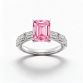 LUCERARO Engagement | Fancy Intense Pink Emerald-Cut Lab-Grown Diamond Ring 4 ct. tw.
