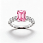 LUCERARO Engagement | Fancy Intense Pink Emerald-Cut Lab-Grown Diamond Ring 4 ct. tw.
