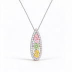 LUCERARO Necklace | Tri-Color Lab-Grown Diamond Elongated Pendant 1 7/8 ct. tw.