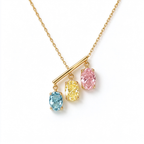 LUCERARO Necklace | Tri-Color Oval Lab-Grown Diamond Necklace 1 1/2 ct. tw.