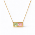 LUCERARO Necklace | Green & Pink Radiant Lab-Grown Diamond Necklace 1 2/5 ct. tw.