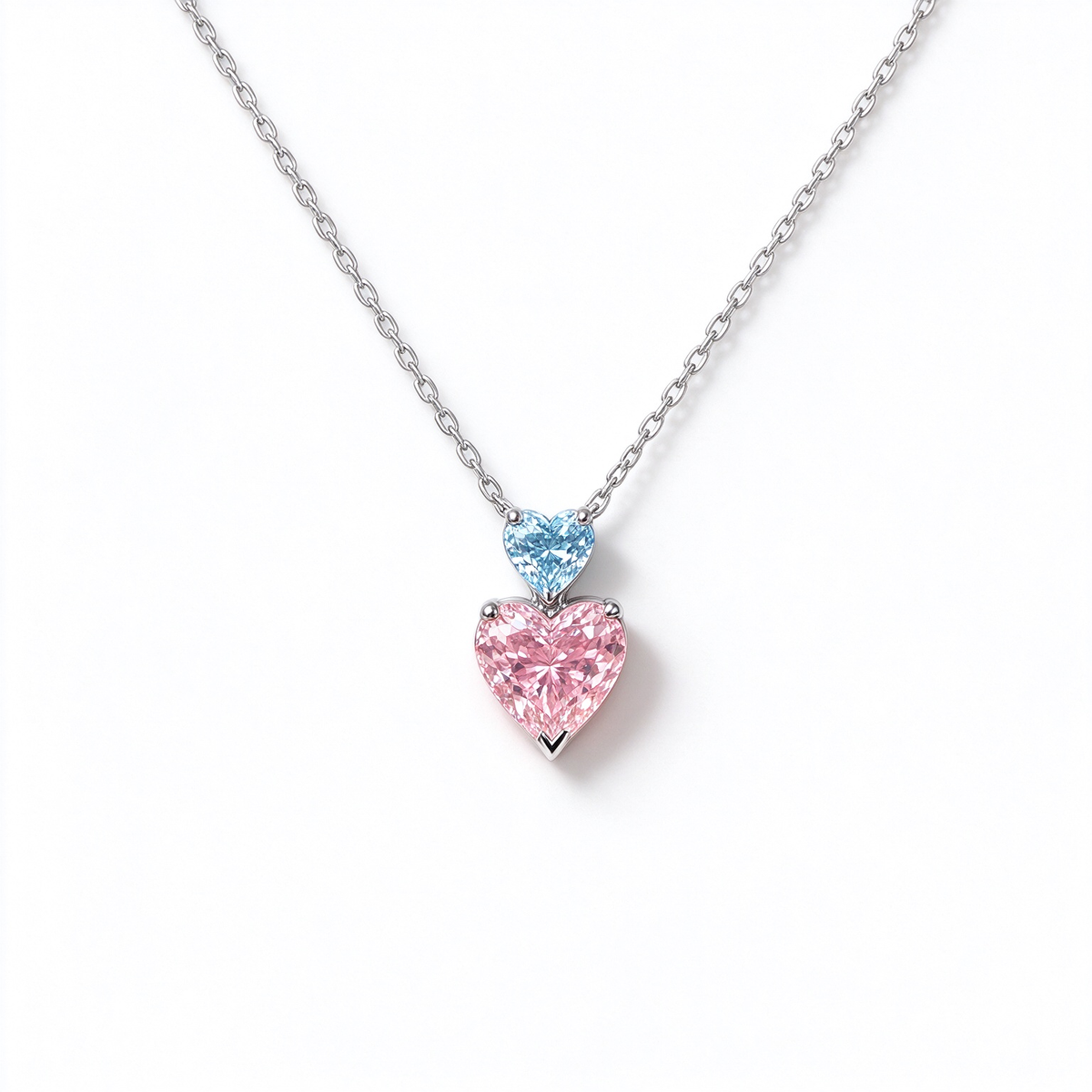 LUCERARO Necklace | Two-Stone Heart Lab-Grown Diamond Necklace 1 1/3 ct. tw.