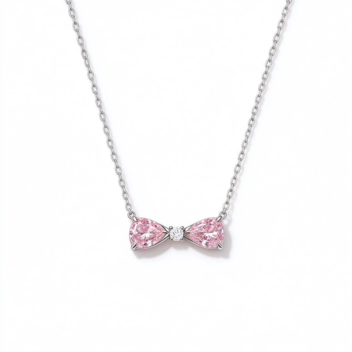 LUCERARO Necklace | Pink Lab-Grown Diamond Bow Necklace 1 1/10 ct. tw.
