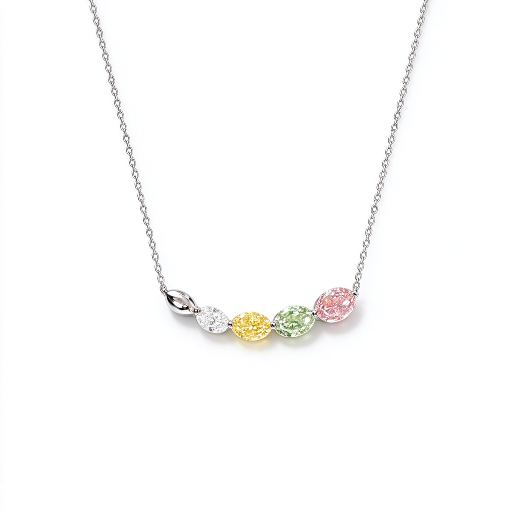 LUCERARO Necklace | Pastel Oval Lab-Grown Diamond Necklace 1 3/4 ct. tw.