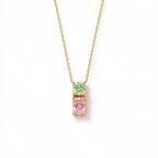 LUCERARO Necklace | Green & Pink Radiant Lab-Grown Diamond Necklace 1 1/4ct. tw.