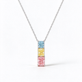 LUCERARO Necklace | Tri-Color Radiant Lab-Grown Diamond Necklace  2 ct. tw.